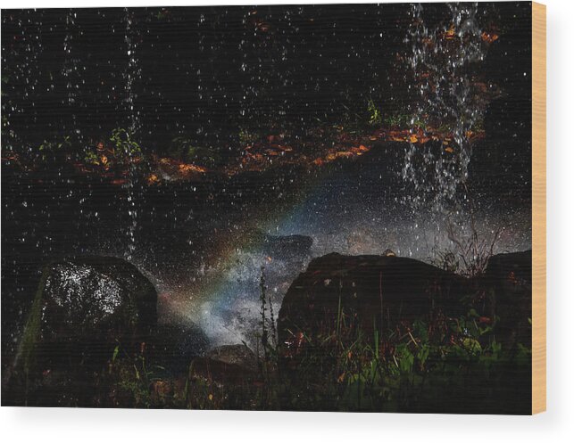 Abstract Wood Print featuring the photograph Falling Water Abstract by Flees Photos