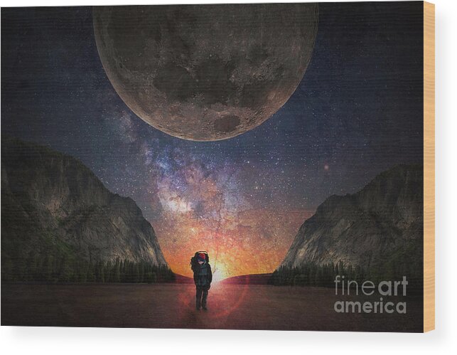 Fantasy Wood Print featuring the photograph Fantasy Hike by Joann Long