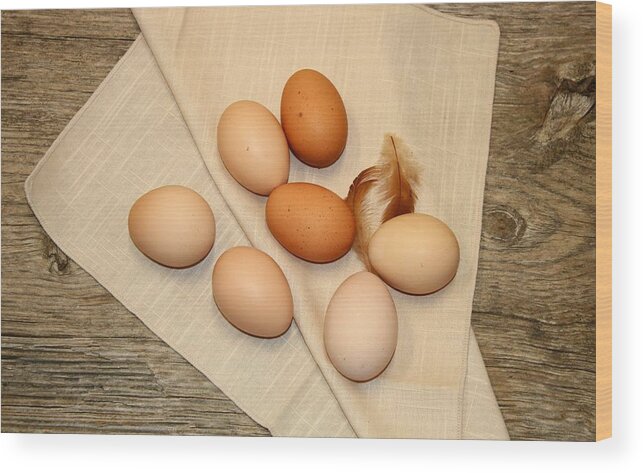 Nature Wood Print featuring the photograph Farm Fresh Eggs by Sheila Brown