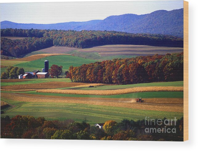 Landscape Wood Print featuring the photograph Farm near Klingerstown by USDA and Photo Researchers