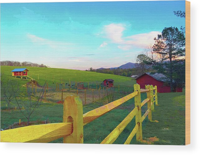 Farm Wood Print featuring the photograph Farm Yard Fence by Rod Whyte