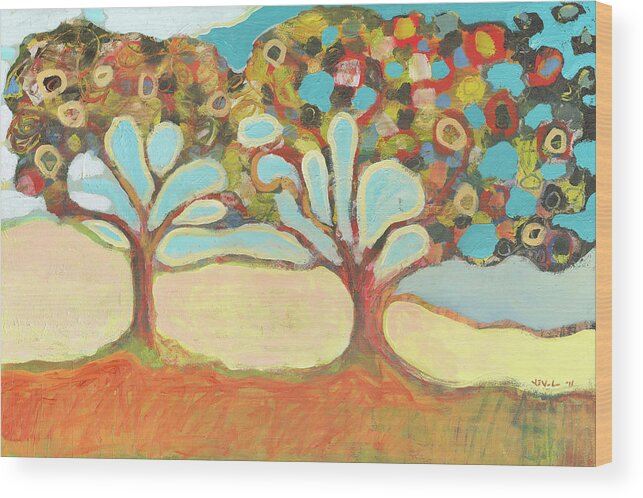 Tree Wood Print featuring the painting Finding Strength Together by Jennifer Lommers