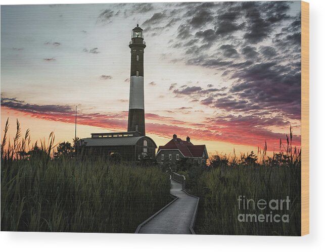 Fire Island Lighthouse Wood Print featuring the photograph Fire Island Lighthouse Sunrise by Alissa Beth Photography