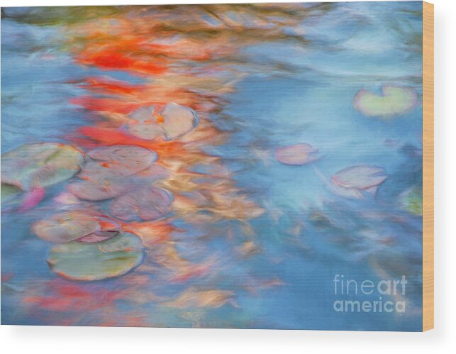 Water Wood Print featuring the photograph Fire on the Water by Marilyn Cornwell