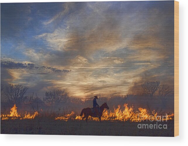 Sunset Wood Print featuring the photograph Fire Up the Sunset by Crystal Nederman