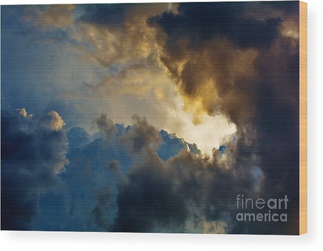 Storm Clouds Wood Print featuring the photograph Firestorm by Julie Adair