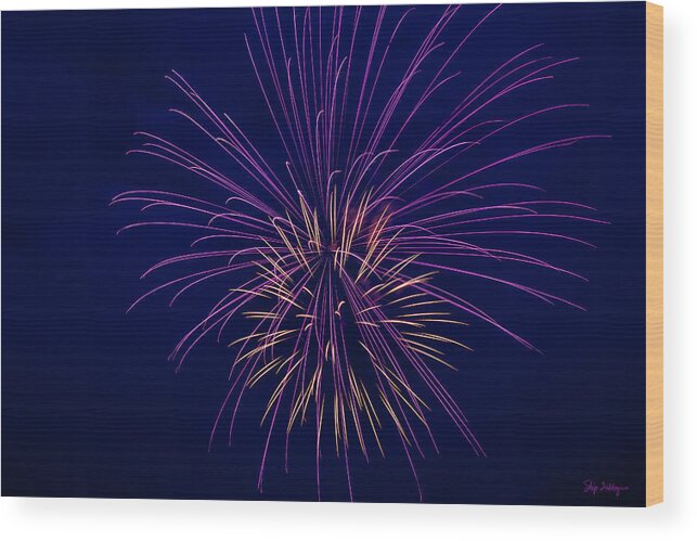 Fireworks Wood Print featuring the photograph Fireworks Display by Skip Tribby