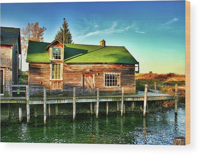 Hdr Photography Wood Print featuring the photograph Fish Town Shanty by Richard Gregurich