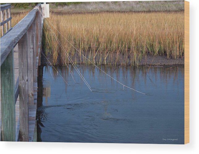 Charleston Wood Print featuring the photograph Fishin' Lines by Kay Lovingood