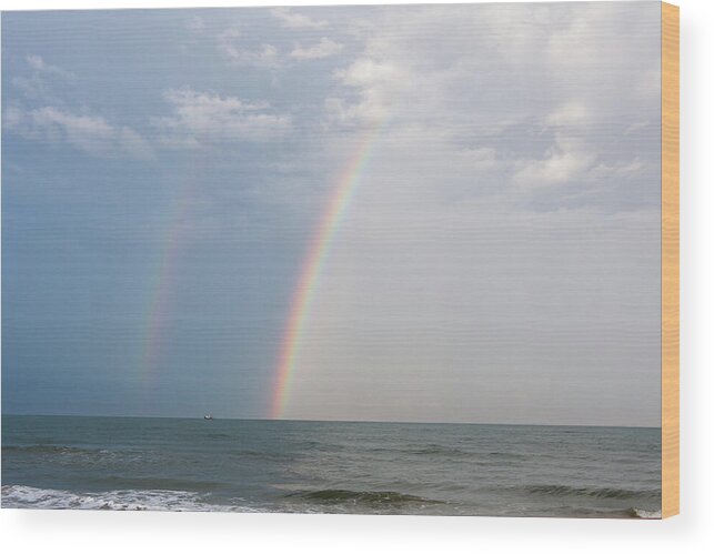 Rainbow Wood Print featuring the photograph Fishing for a Pot of Gold by Paul Rebmann