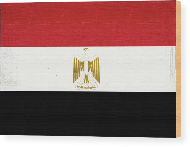 Egypt Wood Print featuring the digital art Flag of Egypt Grunge by Roy Pedersen