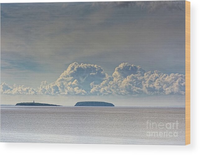 Flat Holm Wood Print featuring the photograph Flat Holm And Steep Holm by Steve Purnell