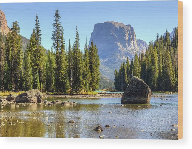 Squaretop Wood Print featuring the photograph Squaretop Mountain by Spencer Baugh