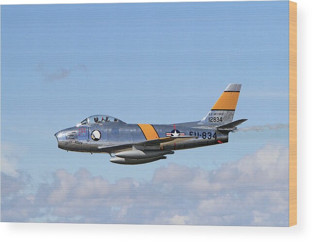 F-86 Wood Print featuring the photograph Flight of the Sabre by Shoal Hollingsworth