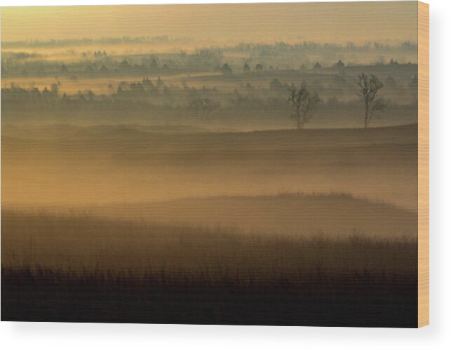 Jay Stockhaus Wood Print featuring the photograph Flint Hills Sunrise by Jay Stockhaus