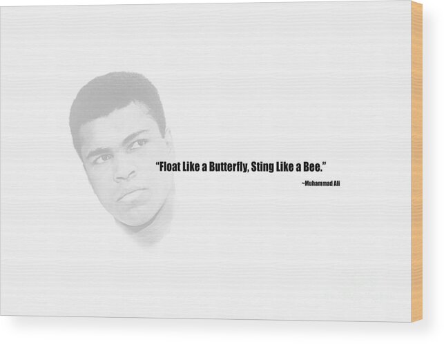 Muhammad Ali Wood Print featuring the photograph Float Like a Butterfly by Mim White