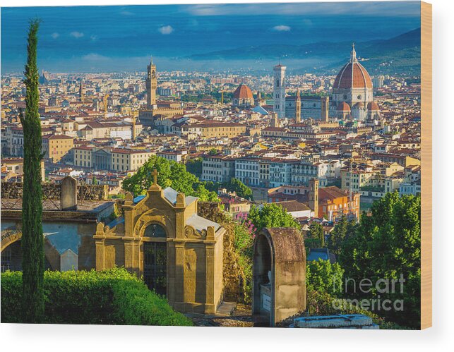 Arno Wood Print featuring the photograph Florentine Vista by Inge Johnsson