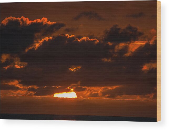 Clouds Wood Print featuring the photograph Florida Keys Sunrise by Brian Green