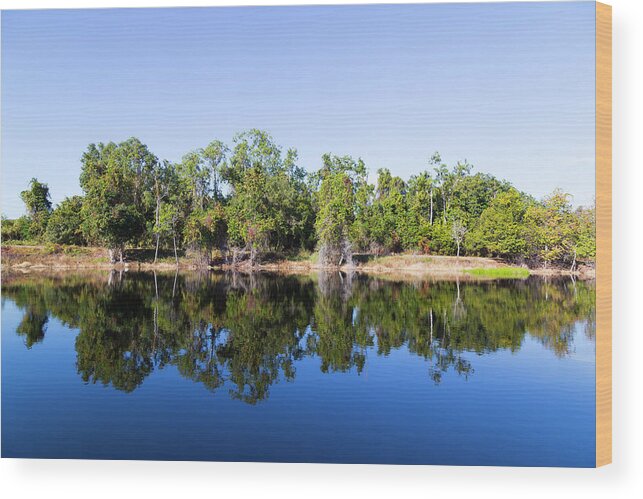 Lake Wood Print featuring the photograph Florida Lake and Trees by Dart Humeston