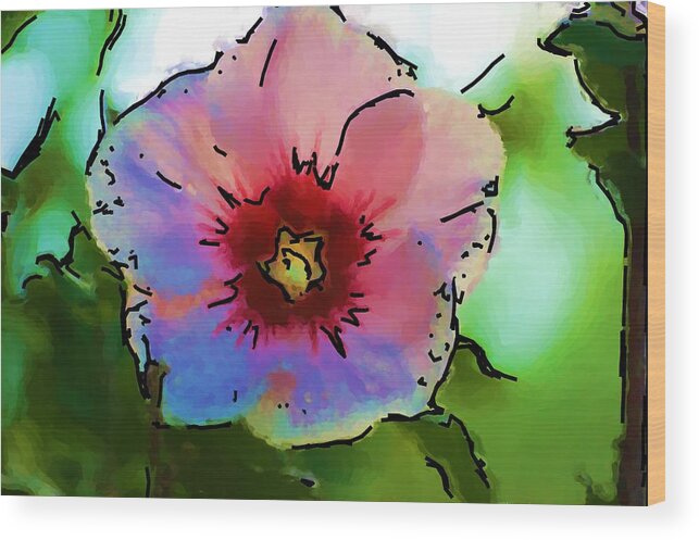 Landscape Wood Print featuring the photograph Flower 8-15-09 by David Lane