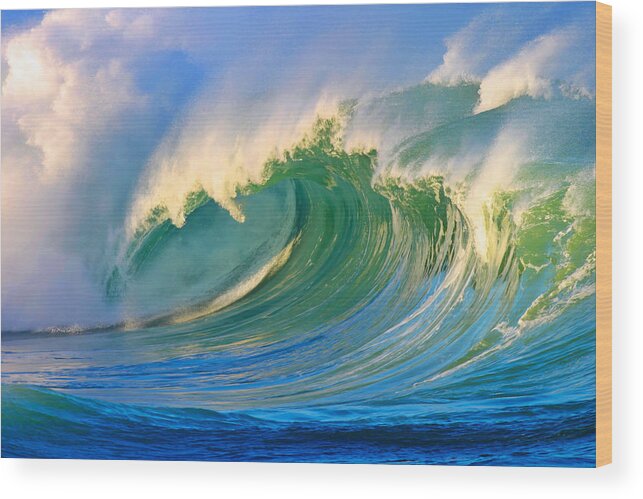 Ocean Wood Print featuring the photograph Fluid Combustion by Paul Topp