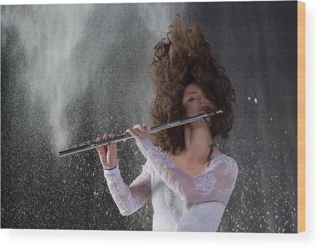 Nina Assimakopoulos Wood Print featuring the photograph Flute appeal with flour by Dan Friend