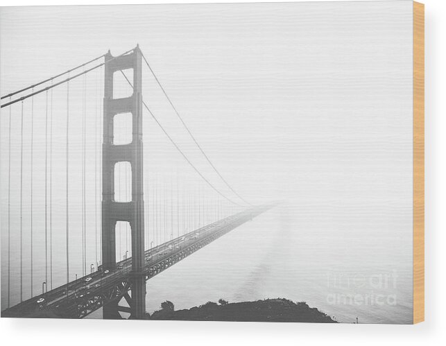 Photography Wood Print featuring the photograph Foggy Golden Gate Bridge by MGL Meiklejohn Graphics Licensing