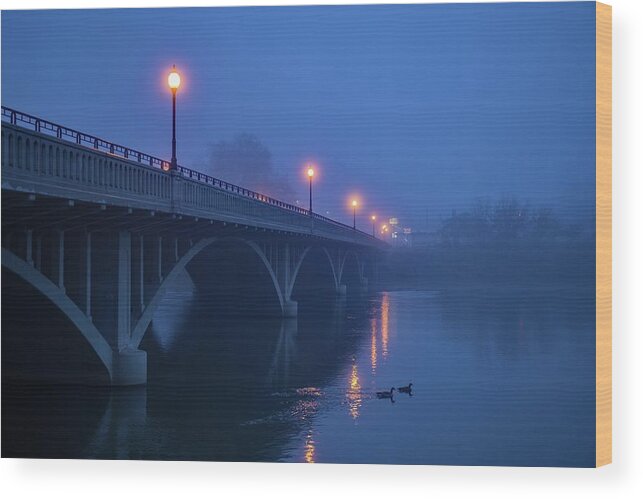 Foggy Winter Morning Wood Print featuring the photograph Foggy winter morning by Lynn Hopwood