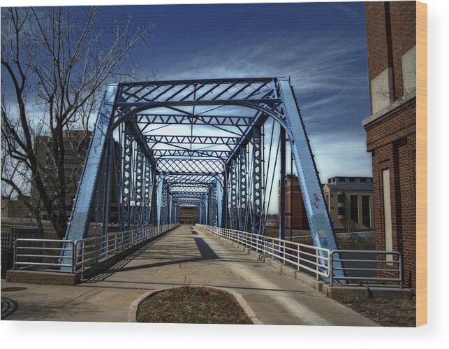 Walkway Wood Print featuring the photograph Foot Bridge Over The Grand River by Richard Gregurich
