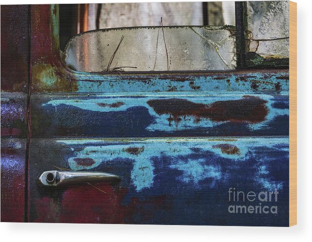Old Car City Wood Print featuring the photograph Ford Pickup Circa 1959 by Doug Sturgess