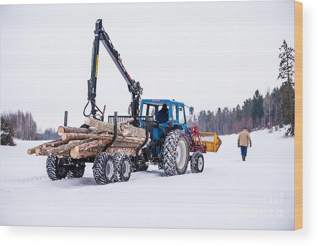 Forestry Wood Print featuring the photograph Forestry by Torbjorn Swenelius