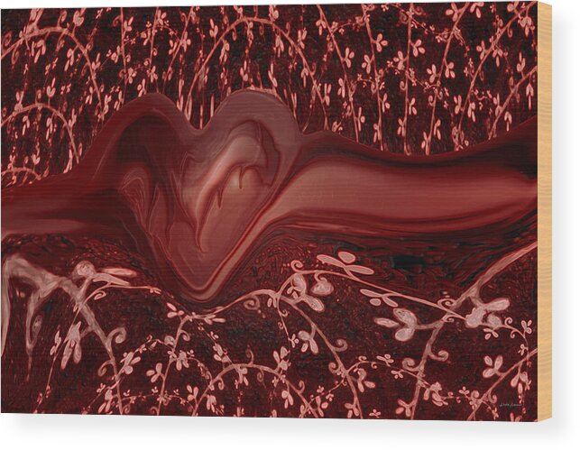 Hearts Wood Print featuring the digital art Forever Love by Linda Sannuti