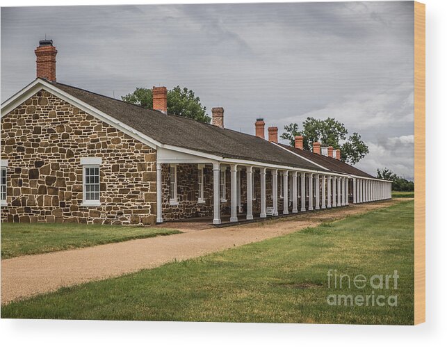 Fort Larned Wood Print featuring the photograph Fort Larned Barracks by Lynn Sprowl