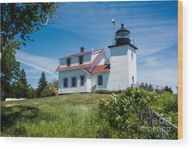 Lighthouse Wood Print featuring the photograph Fort Point Lighthouse Stockton Springs ME 2 by John Greco