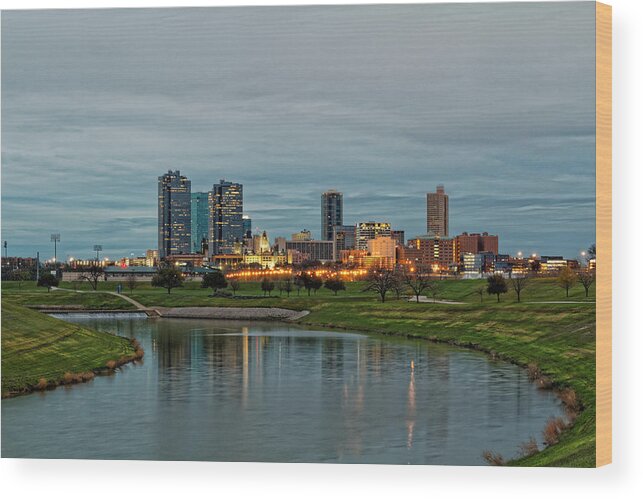 Fort Worth Wood Print featuring the photograph Fort Worth Color by Jonathan Davison