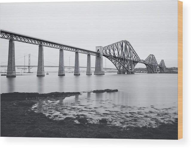Forth Wood Print featuring the photograph Forth Bridge Landscape by Ray Devlin