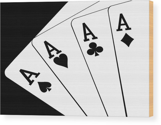 Cards Wood Print featuring the photograph Four Aces I by Tom Mc Nemar