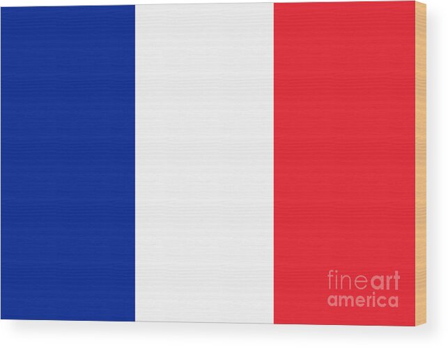 France Wood Print featuring the digital art France Flag by Henrik Lehnerer