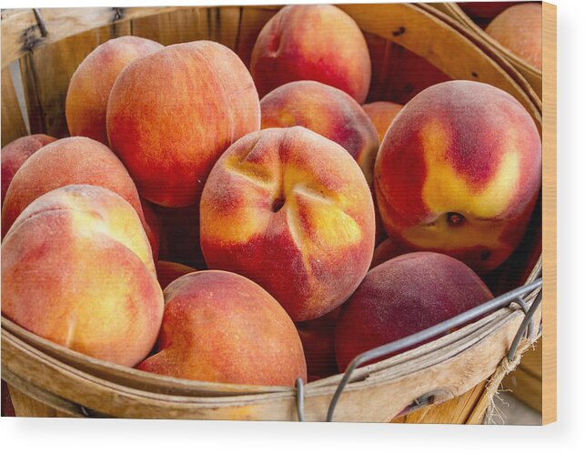 Colorado Peaches Wood Print featuring the photograph Fresh Peaches by Teri Virbickis