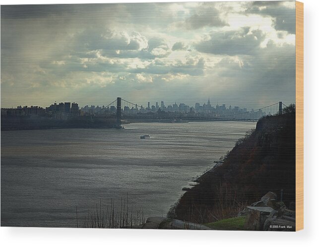 New York City Wood Print featuring the photograph From the Jersey Side by Frank Mari