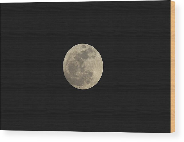 Moon Wood Print featuring the photograph Full Moon by Julia McHugh