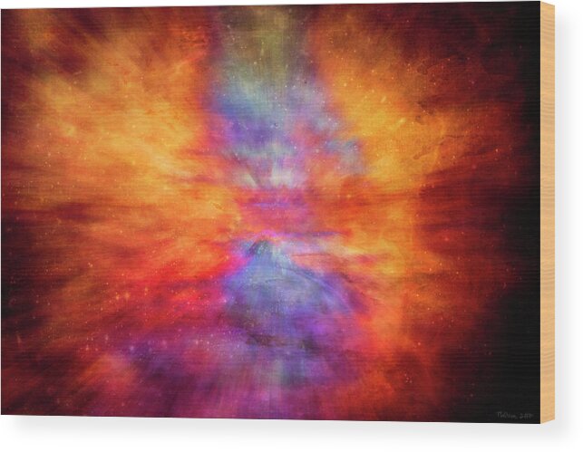 Digital Wood Print featuring the photograph Galactic Storm by Teresa Wilson