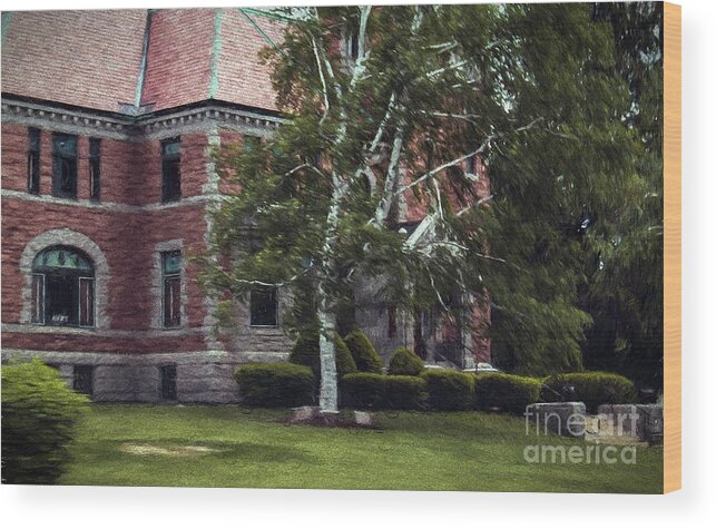 Library Wood Print featuring the photograph Gale Memorial Library by Mim White