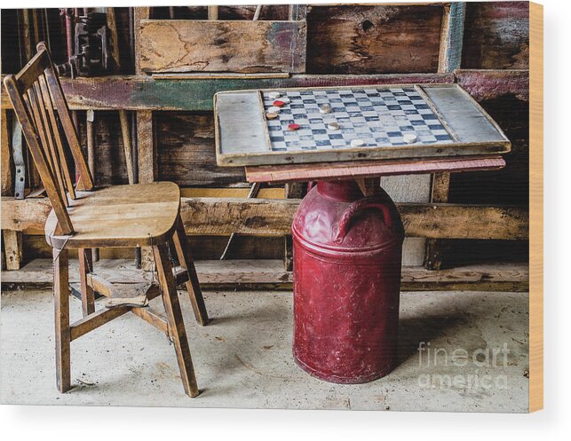 Game Wood Print featuring the photograph Game of Checkers by M G Whittingham