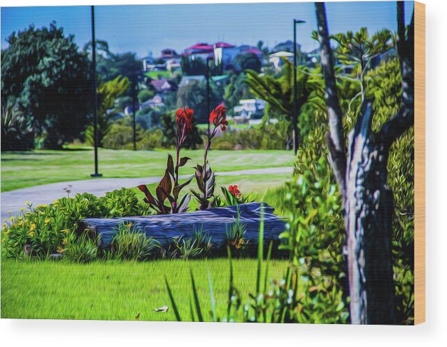 Log Wood Print featuring the photograph Garden Log by Stuart Manning