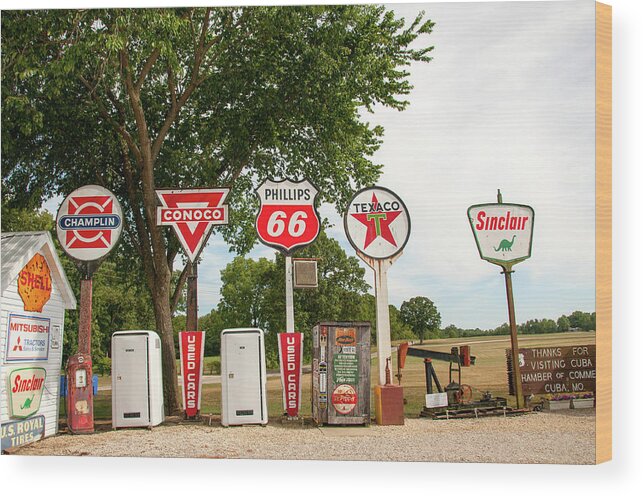 Missouri Wood Print featuring the photograph Gas Signage by Steve Stuller