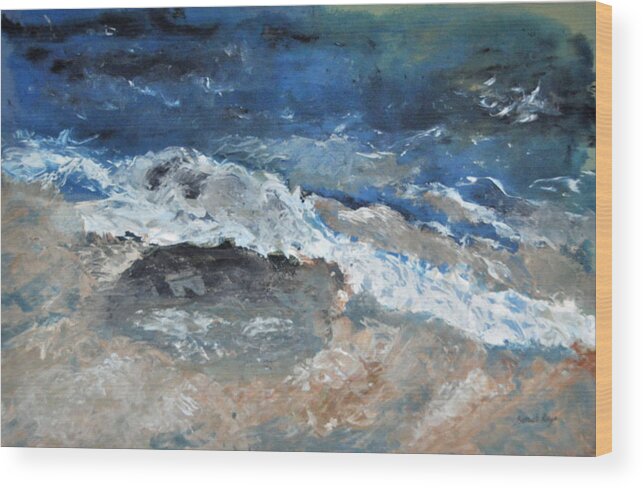 Sonal Raje Wood Print featuring the painting Gathering Storm by Sonal Raje