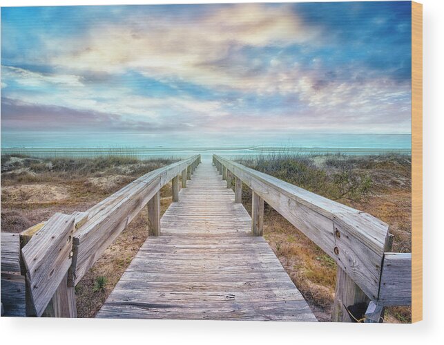 Clouds Wood Print featuring the photograph Gentle Morning Walk by Debra and Dave Vanderlaan