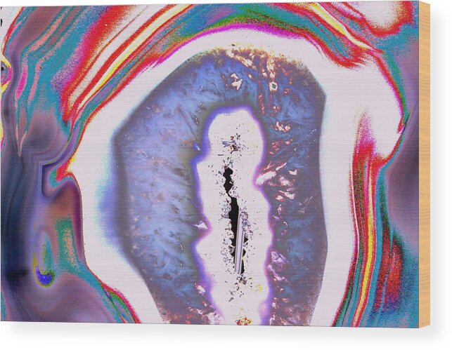 Geode Wood Print featuring the photograph Geode Abstract by M Diane Bonaparte
