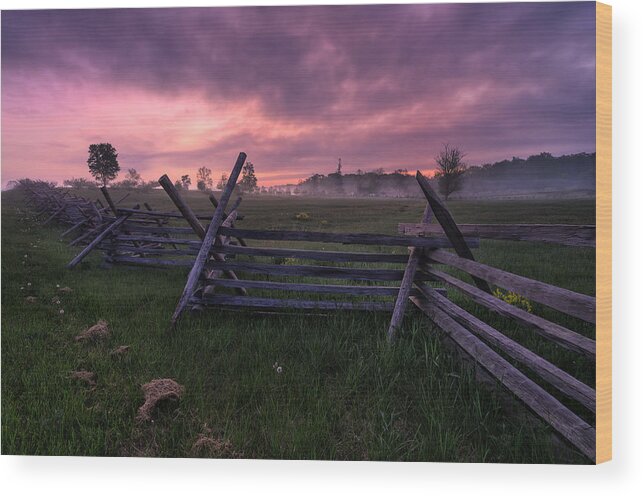 Gettysburg National Park Wood Print featuring the photograph Gettysburg Mornings... by Craig Szymanski
